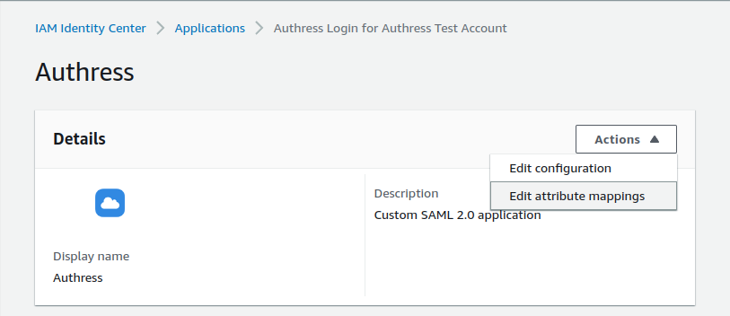 AWS SSO application attributes