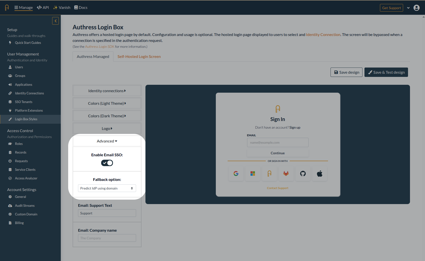 Authress automatically select the appropriate identity connection provider