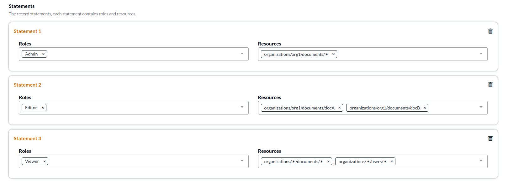 multiple access record statements